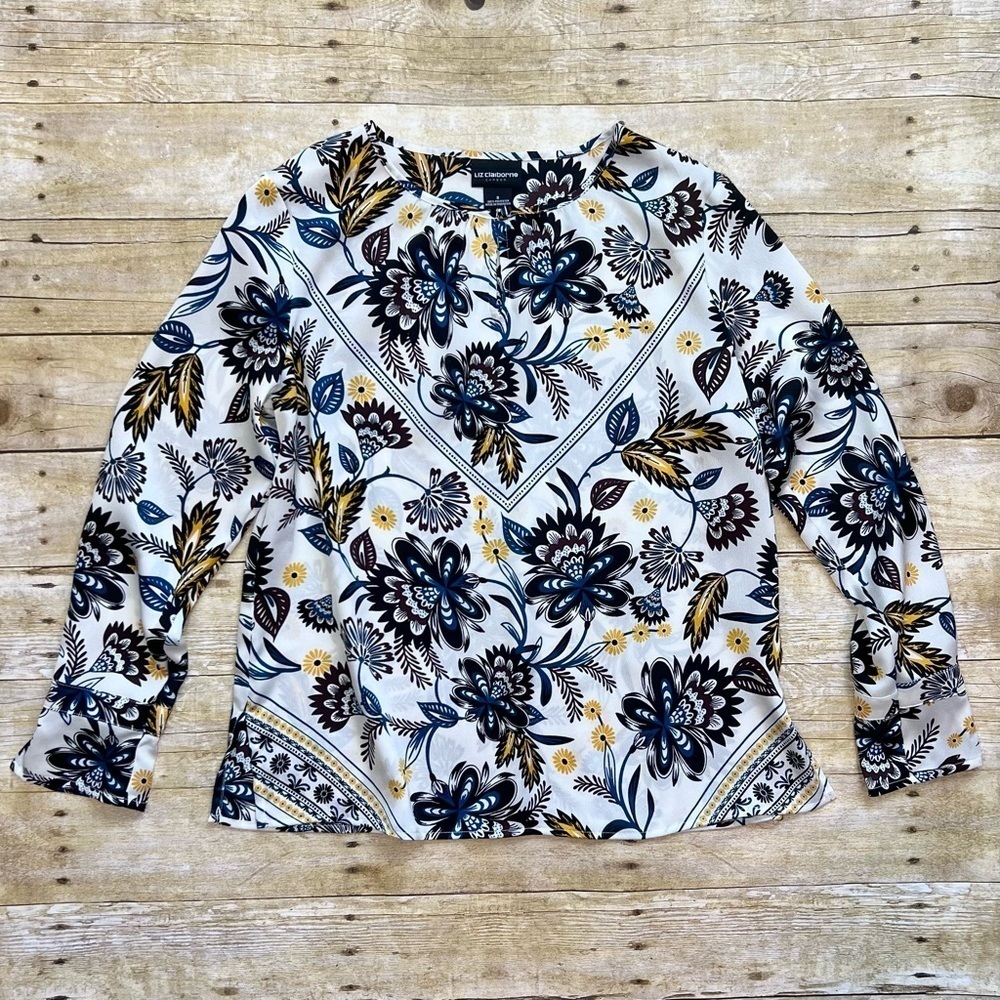 Liz Claiborne Career Floral Printed Blouse